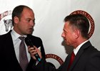 Tom Morley (left) being interviewed by Richard Migliore
