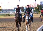 McCraken and jockey Brian Hernandez Jr. return from a work at Churchill Downs