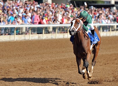 Sweet Loretta, Javier Castellano up, wins the Gr.3 Beaumont Stakes at Keeneland