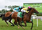 Fourstar Crook rallies from next to last to win by 3/4 lengths in the Mount Vernon