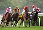 Zhukova finishes six lengths clear of her rivals in the Man o' War Stakes