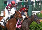 Beach Patrol (inside) narrowly missed in the Woodford Reserve Turf Classic behind by Divisidero