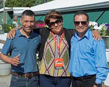 l-r, Jorge Carreno, Graciela and Miguel Hernandez with Conquest Mo Money.
Preakness contenders at Pimlico.
