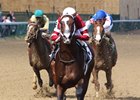 Copper Bullet broke his maiden by eight lengths at Churchill Downs