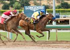 Vale Dori holds off Skye Diamonds in the May 7 Adoration at Santa Anita