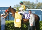 Richie Scherer with 2004 Mervin H. Muniz Jr. Memorial Handicap winner Mystery Giver