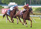 Irish Strait wins the Red Bank Stakes