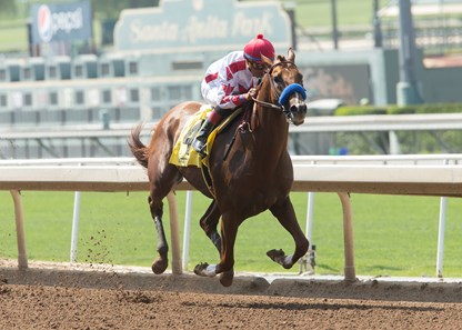 Speedway Stable's Collected and jockey Martin Garcia win the Grade III, $100,000 Precisionist Stakes, Saturday, June 24, 2017 at Santa Anita Park, Arcadia CA.