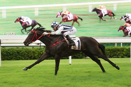 Seasons Bloom, wins the Class 2 Moon Koon Handicap (1600m) at Sha Tin on June 18 2017