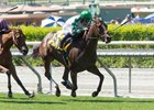 Sircat Sally wins the Honeymoon Stakes at Santa Anita Park, to stay undefeated