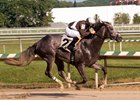 Shimmering Aspen wins the Alma North Stakes June 17 by 5 3/4 lengths