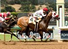 Big Macher wins the Thor's Echo Handicap at Santa Anita last month