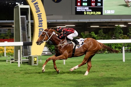 Time Warp makes all to win the Class 2 Hoi Ha Handicap under Alvin Ng at Happy Valley on June 28 2017