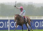 Frankie Dettori celebrates the win aboard Enable in the King George VI and Queen Elizabeth Stakes