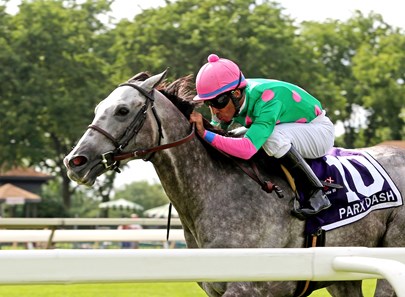 Pure Sensation #10 with Kendrick Carmouche captured the $200,000 Grade III Parx Dash for the second consecutive year at Parx Racing in Bensalem, Pennsylvania on July 8, 2017.