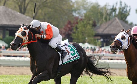 Ben's Cat #9 with Jeremy Rose riding won the $350,000 Turf Monster Handicap at Parx Racing in Bensalem, Pennsylvania September 5, 2011.