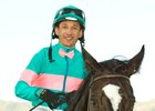 David Flores and Zenyatta enter the winner's circle after the 2008 El Encino Stakes at Santa Anita Park