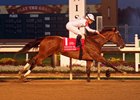 Overture winning the Indiana Oaks