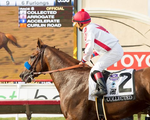 Collected after his victory in the Pacific Classic