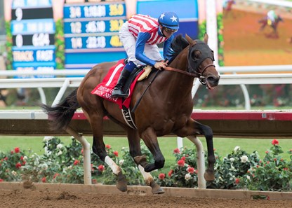 Kaleem Shah's Run Away and jockey Flavien Prat win the G2, $200,000 Best Pal Stakes, Saturday, August 12, 2017 at Del Mar Thoroughbred Club, Del Mar CA.