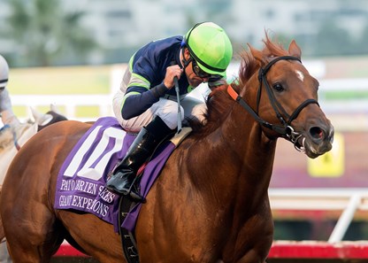 Giant Expectations and jockey Gary Stevens win the G2, $200,000 Pat O'Brien Stakes, Saturday, August 26, 2017 at Del Mar Thoroughbred Club, Del Mar CA.