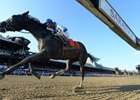 Elate draws away to win the Alabama Stakes by 5 1/2 lengths at Saratoga Race Course