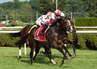 Bricks and Mortar runs by favored Yoshida to take the National Museum of Racing Hall of Fame Stakes