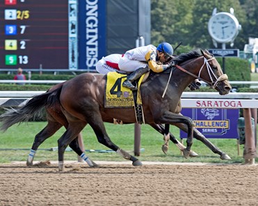Forever Unbridled with Joel Rosario wins Personal Ensign at Saratoga racecourse in Saratoga Springs, N.Y. on Aug. 26, 2017