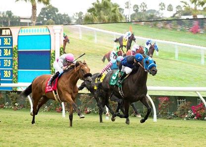 Blackjackcat wins the 2017 Del Mar Mile (G2T)