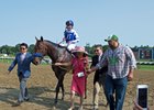 Charlie and Susan Chu lead Drefong to the Saratoga winner's circle for a second consecutive year