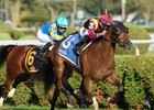 Catholic Boy runs down Irish Territory to win the With Anticipation by a length