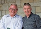 Tony Cummins (left) and friend John O’Herlihy at Keeneland where Cummins made his first purchase Sept. 20