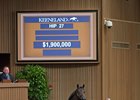 Hip 27 sells for $1.9 million at the Keeneland September sale