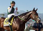 Bolt d'Oro, with jockey Corey Nakatani, adds the FrontRunner Stakes at Santa Anita Park to become a dual grade 1 winner in his third start