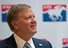 NTRA president and CEO Alex Waldrop outlines new tax withholding and reporting standards on pari-mutuel winnings at a Sept. 26 press conference in Lexington