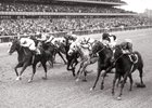 Ta Wee leads home a cavalry charge in the 1969 Vosburgh Handicap