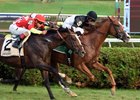 Voodoo Song wins the Saranac (G3) at Saratoga Race Course over the hard-charging Yoshida.