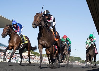 Barry Lee winning the Arlington-Washington Futurity at Arlington International on September 9th 2017, jockey Horacio Karamanos up