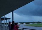Horsemen kept an eye out for the storm the evening of Sept. 9 at Palm Meadows