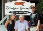 J. B. Orem, Beau Lane III, Michael Orem at their consignment barn during the Keeneland September sale