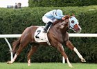 Bucchero draws clear to win the Woodford Stakes at Keeneland