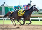 Finley'sluckycharm with Brian Hernandez, Jr. aboard wins the Thoroughbred Club of America Stakes at Keeneland