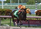 Curlin's Approval draws off to a a 4 3/4-length score in the Barely Even Handicap