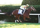 Lovely Bernadette wins the grade 3 Pin Oak Valley View Stakes at Keeneland under Florent Geroux