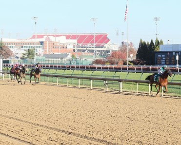 Blue Prize wins the 2017 Falls City Handicap