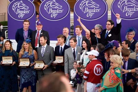 Connections of Gun Runner after winning the Breeders Cup Classic on November 4, 2017