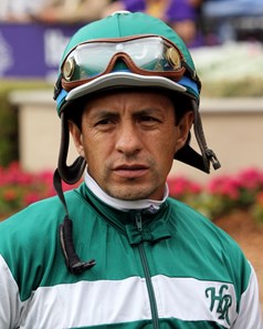 Victor Espinoza in the paddock at Del Mar on November 1, 2017.
