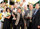 David Cassidy (black hat) after Sweet Vendetta took the 2008 Black-Eyed Susan at Pimlico Race Course