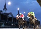 Tricky Escape (inside) wins the Cardinal Handicap over Fair Point at Churchill Downs