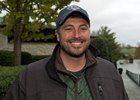 Nathan McCauley is at Keeneland to answer questions from prospective buyers about the horses in his father's dispersal
